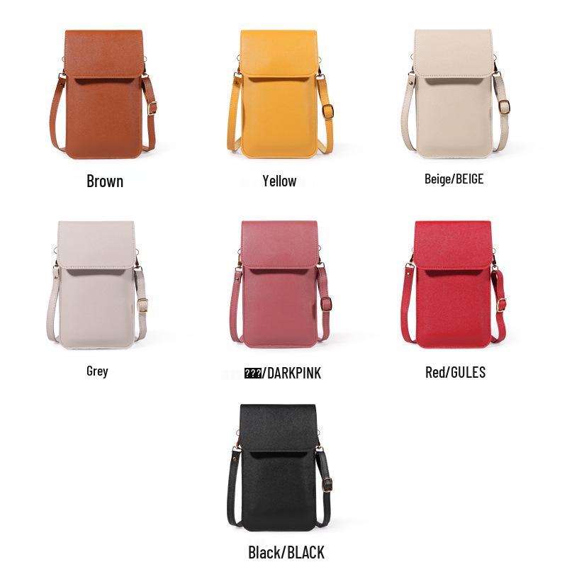 Women's Touch Screen PU Leather Crossbody Phone Bag - Small, Simple, Vertical Style for Summer