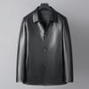 High-end Leather Leather Jacket Men's Sheepskin Jacket Lapel Casual Autumn and Winter Style Dad Fashion Leather Jacket