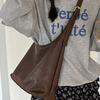 New Large-capacity Bag for Women Korean Version Simple Soft Leather One-shoulder Underarm Bag Retro Commuter Crossbody Mother Bag