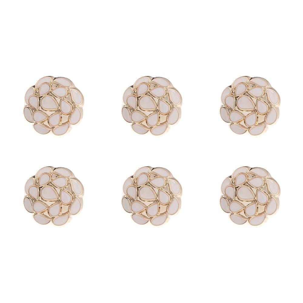 6pcs/set Detachable Adjustable Metal Button Clothing Crafts Decorative No Sewing Buttons Garment DIY Pearl Nail Accessories