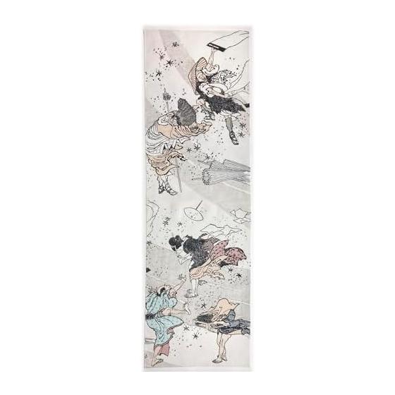 Ukiyo-e Tenugui Towel - Hokusai Manga, "Wind" - Katsushika Hokusai, 100% Cotton, Made in Japan, Tokka Fabric, Gentle on Skin, Lightweight