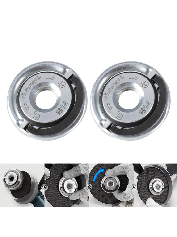 2 Pieces M14 Quick Clamping Nuts Angle Grinder Locking Retaining Flange Nut Quick Release Nut Replacement Parts