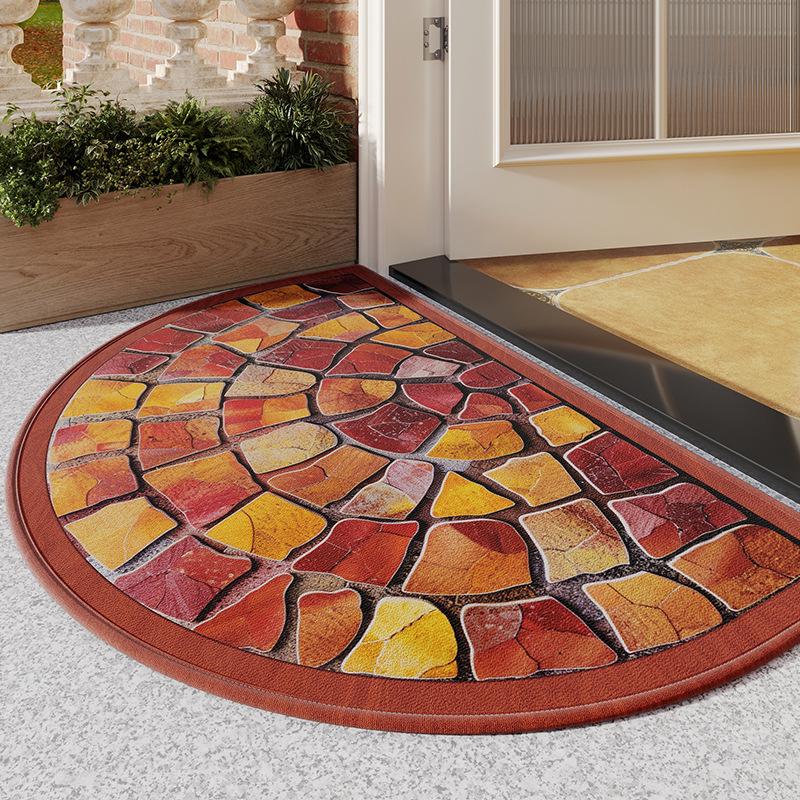 Коврик для входной двери в стиле ретро, нескользящий коврик для входа в дом, полукруглая арка, ковер для крыльца с защитой от песка и пыли