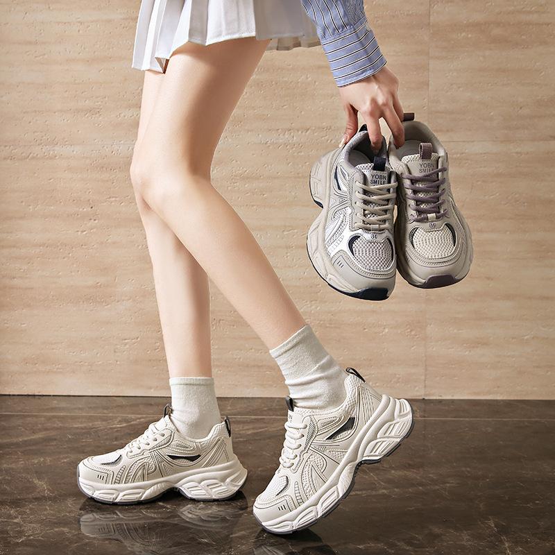 Ins Korean Version of Platform Dad Shoes 2025 Spring New Street Shot Student Running Sneakers Heightening Casual KT266