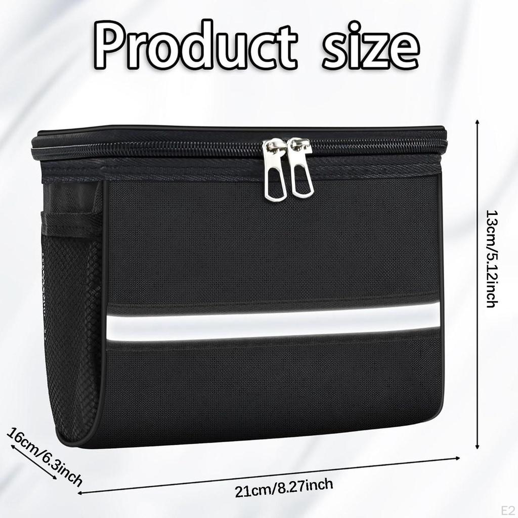 Bike Handlebar Bag Transparent Pocket Kids Bicycle Front Basket Frame Storage for