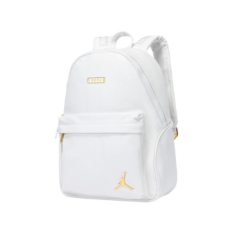 Jordan PU With Leather Backpack Regular Unisex White Gold