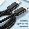 Нейлоновый кабель для быстрой зарядки с двумя разъемами Type-C для телефонов iPhone 15, Samsung, Huawei и Xiaomi