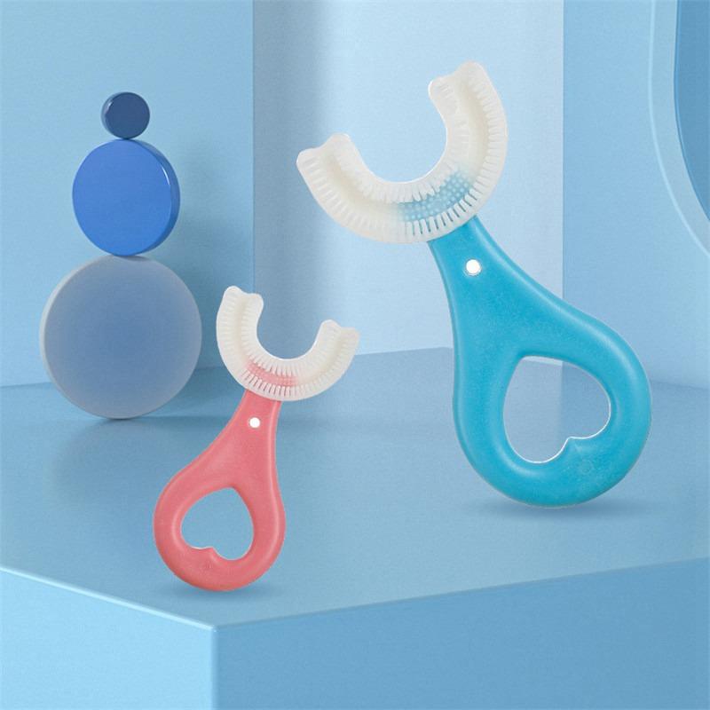 Силиконовая головка щетки для чистки ванной комнаты, детские аксессуары, зубная щетка в форме буквы U, мягкая чистка полости рта и зубов