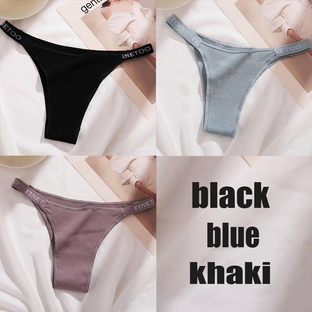 FINETOO 3PCS/Set Cotton Panties Briefs Women Underpants Female Sexy Knickers Women Thongs Underwear Solid Color Intimate Lingerie