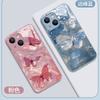 Internet celebrity hot-selling feather butterfly iPhone15Promax mobile phone case women's Apple 17 tempered glass protective case
