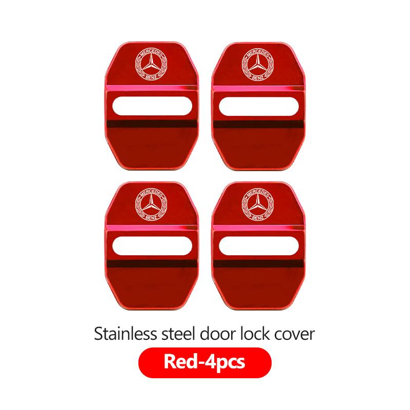 AAVU1 For Benz 4PCS Fashion Stainless Steel Car Covers Door Lock Protecting Cover AMG CLA CLS C180 C200 W204 W205 Exclusive A C E R V
