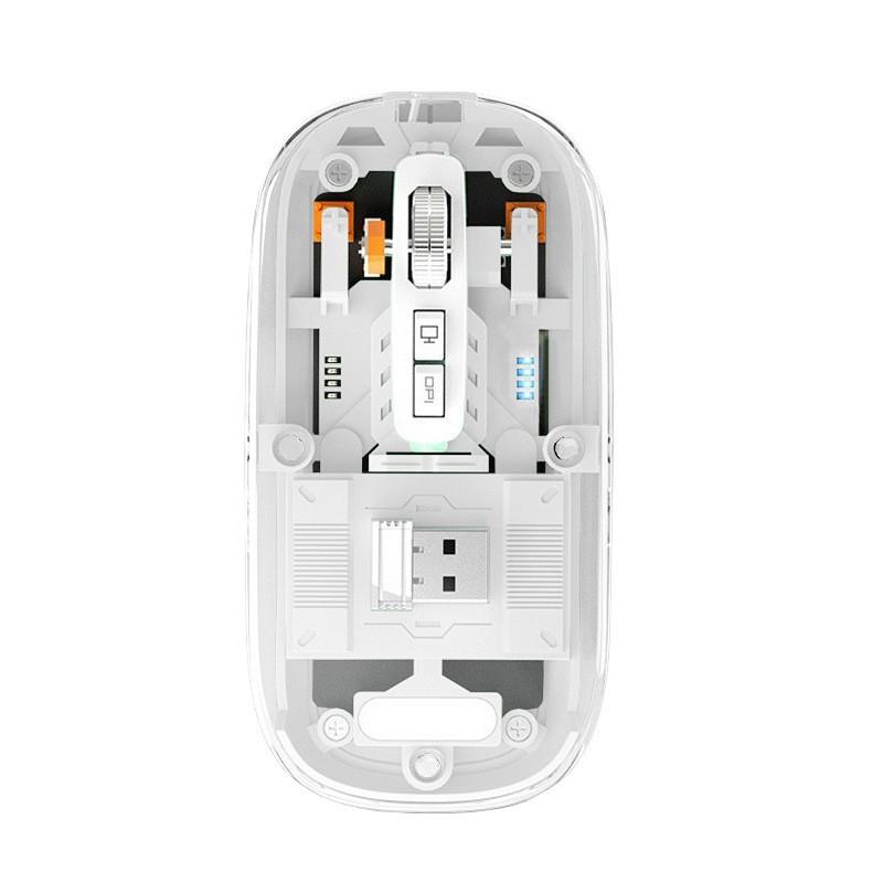 Transparent Mouse Mini Ultra-Thin Bt Wireless Mute Mouse for Laptop PC