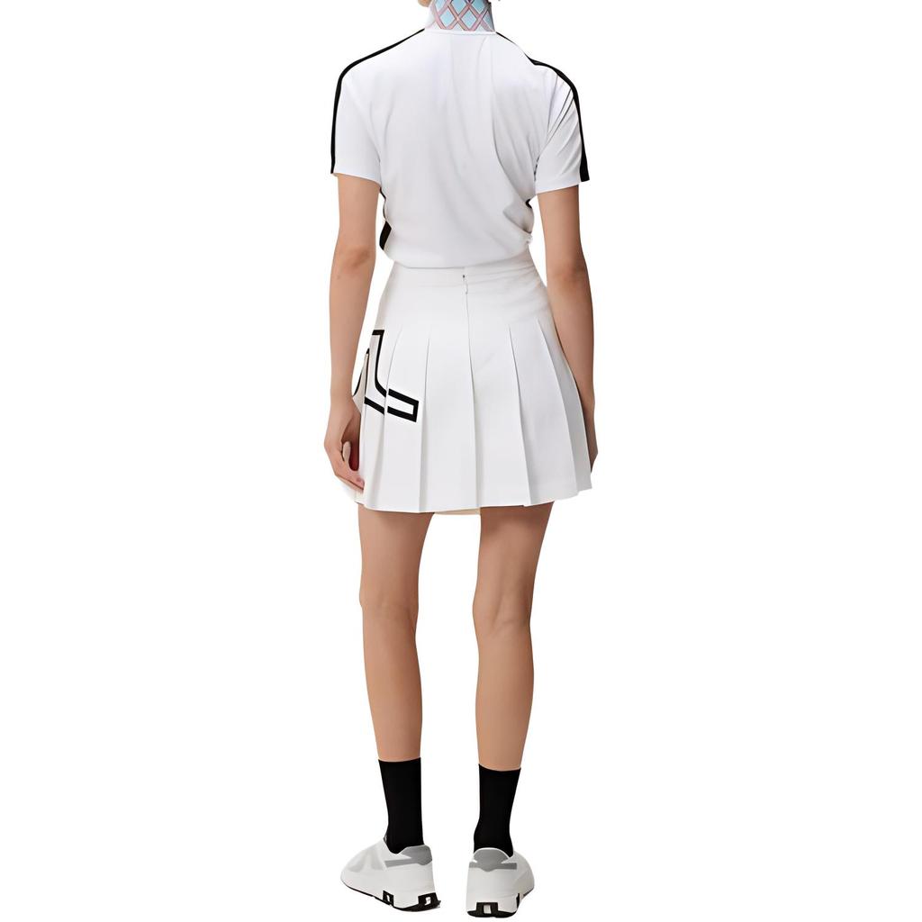J.Lindeberg Solid Color Pleated Casual Skirt Women skirts White GWSD09293-0000