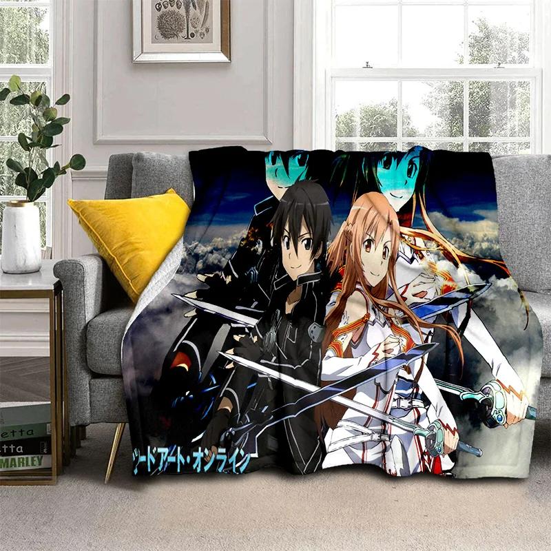 Одеяло с героями мультфильмов «Sword Art Online SAO», мягкое одеяло для дома, спальни, кровати, дивана, пикника, путешествия, офиса, детское одеяло