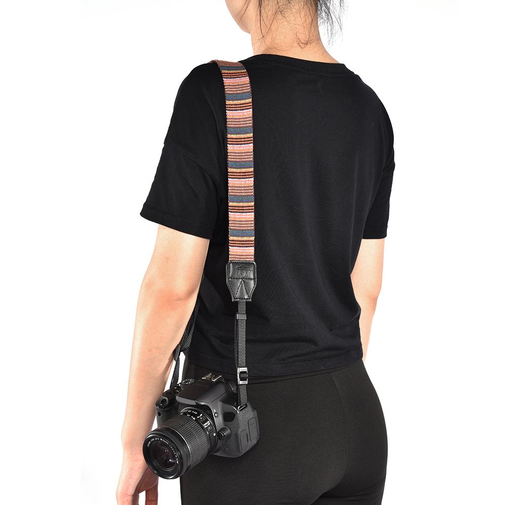 Universal 1cm Wide Colorful Polyester Fabric Shoulder Neck Camera Belt Strap