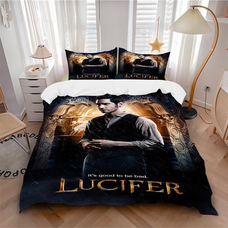 Lucifer Dark Charisma Print 3Pcs Bedding Setduvet Cover With 2 Bedropillowcase Home Birthday Gift