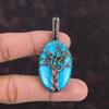Tree Of Life Tibetan Turquoise Pendant Gemstone Copper Pendant Wire Wrapped Pendant Turquoise Copper Jewelry Gift For Her Handmade Pendants