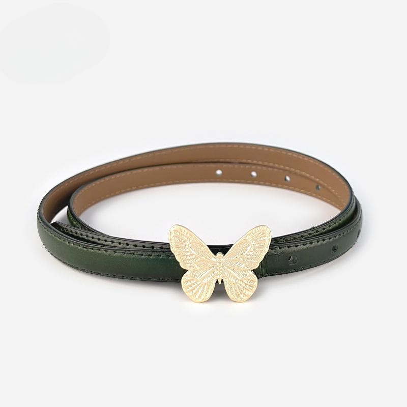 Fashion Womens Belts Pink Belt Elegant Gold Butterfly Buckle Belt Black Patent Leather Belts for Jeans Dresses