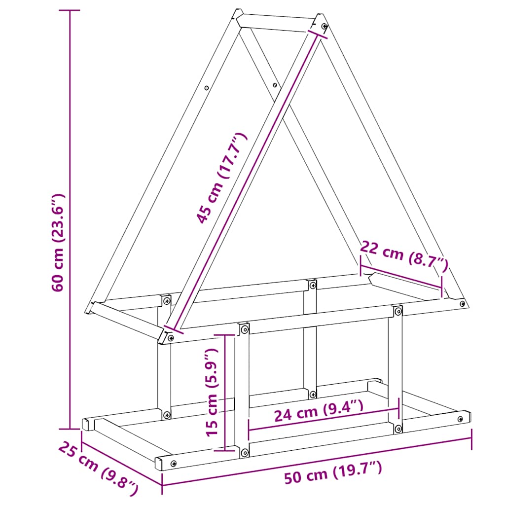 Firewood Rack Anthracite 50 x 25 x 60 cm Cold Rolled Steel