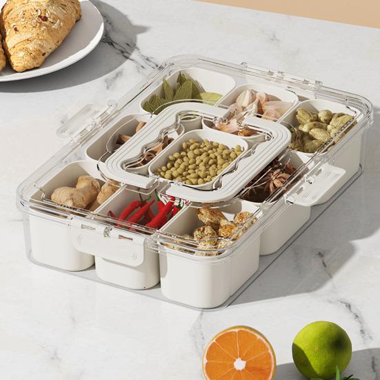 Контейнер для закусок с несколькими отделениями, не содержащий бисфенола А, прозрачная крышка, органайзер для холодильника, ящик для хранения продуктов