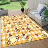 Pom Pom Purin Flannel Pattern Square Carpet,Area Rug,Carpet Rug for Living Room Bedroom Sofa Playroom Decor,Non-slip Floor Mat
