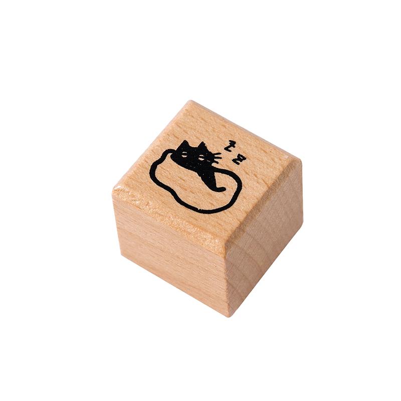 Cute Little Black Cat Decoration Stamp Retro Wooden Rubber Stamps for Scrapbooking Stationery DIY Decorative Craft Standard Seal
