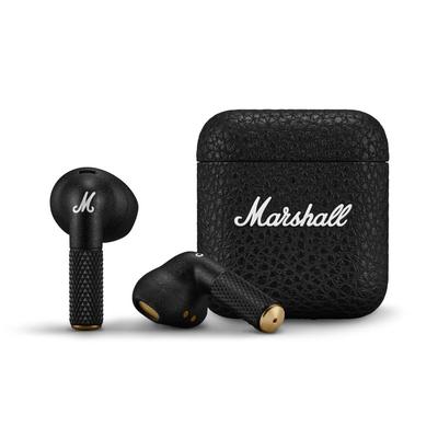 Беспроводные наушники-вкладыши Marshall Minor IV, Черные, Bluetooth, Зарядка Qi и Поддержка звонков [Официальный японский продукт]
