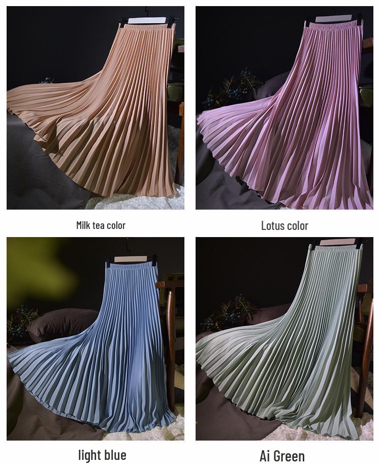 Юбка плиссе большого размера с высокой талией в корейском стиле для женщин