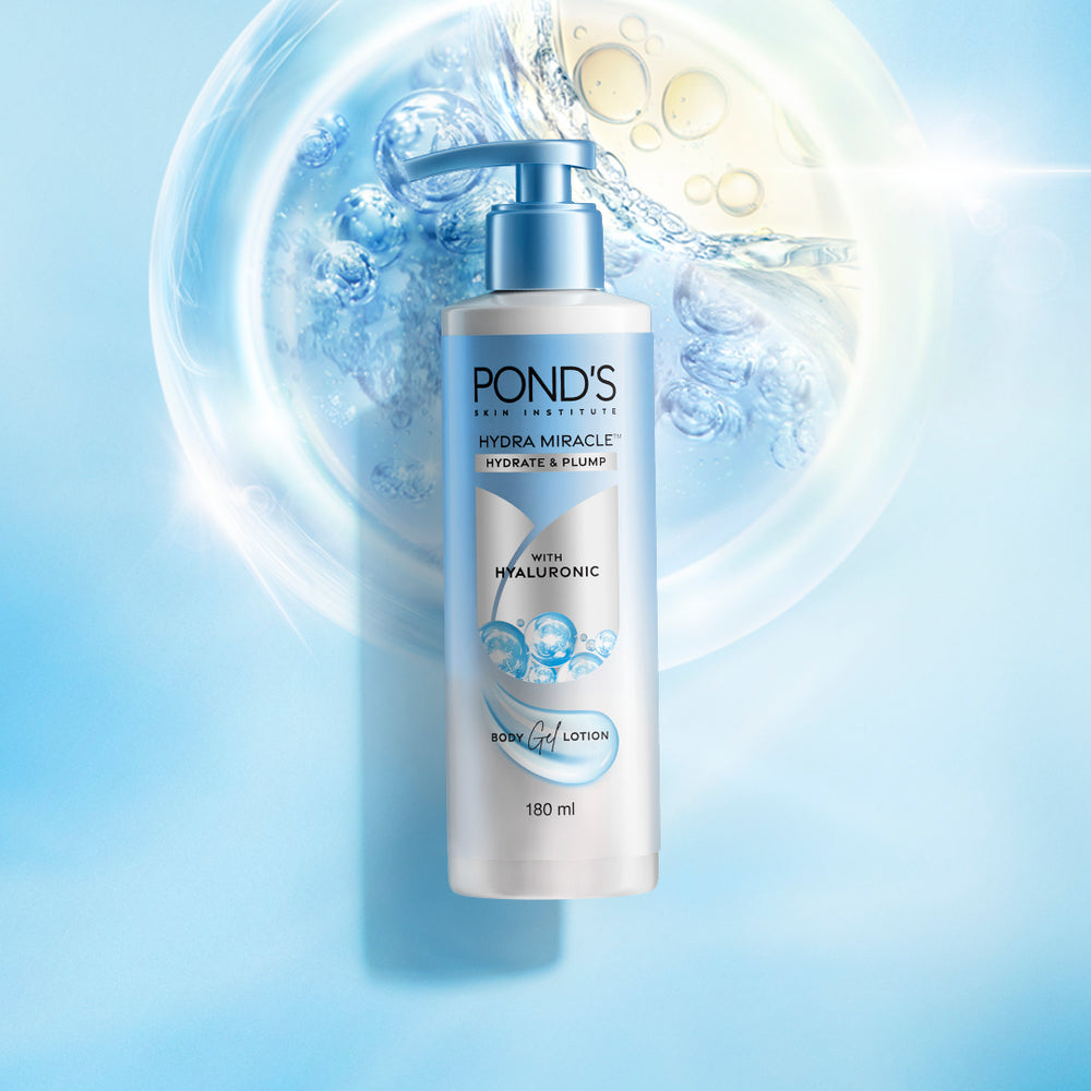 POND'S Hydra Miracle Gel Лосьон для тела 180 мл Увлажняющее средство на водной основе для мягкой гладкой кожи Быстро впитывается Не липкий Для всех типов кожи