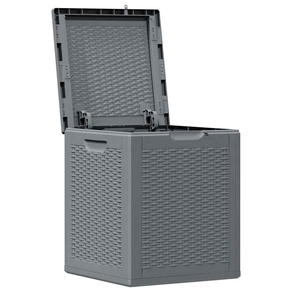 Garden Storage Box Grey PP Rattan Style 90 L