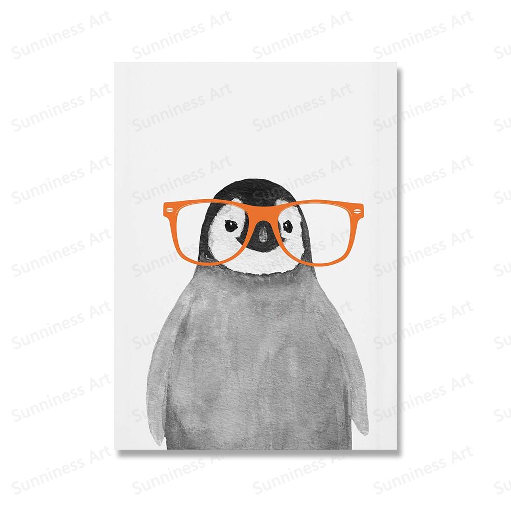 Сафари детеныши животных лев зебра в очках постеры холст картина детская настенная живопись печать детская комната фотографии скандинавский детский декор