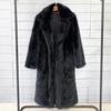 Autumn and Winter Women's Long Toka Imitation Fur Suit Collar Coat Coat, Artificial Fur Imitation Fur Coat
