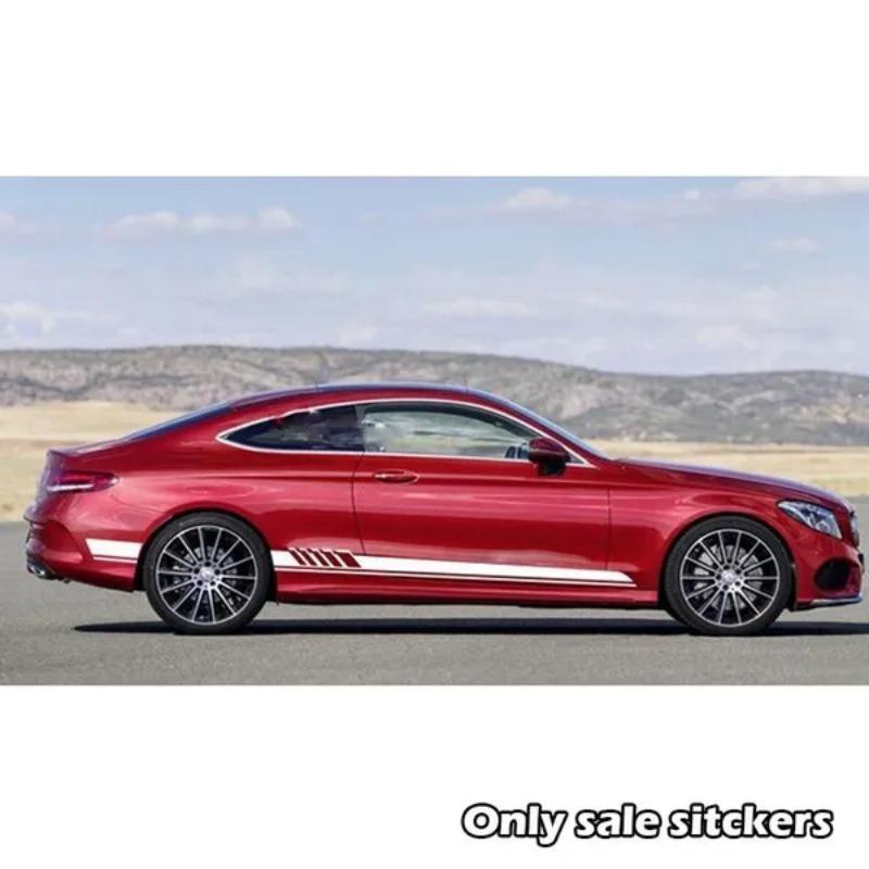 1 пара универсальных полосатых наклеек на боковую часть кузова автомобиля, наклейки для автомобиля, внешняя отделка