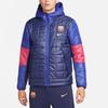 Nike Barcelona 21-22 Season Sports Casual Warm Hooded Cotton Jacket Men Jacket Navy-Blue DM0607-451