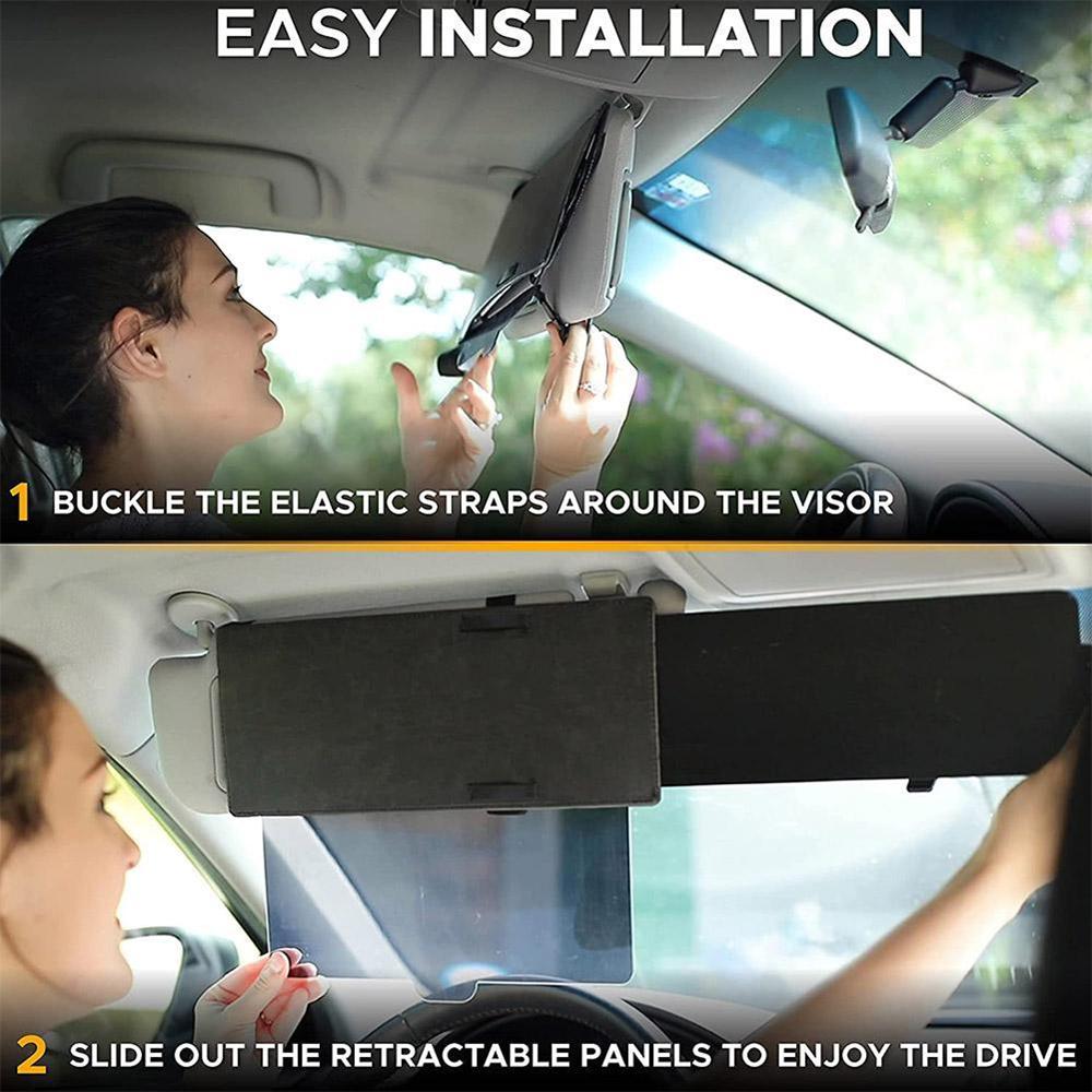 Universal Car Sun Visor Sunshade Extendable Anti-glare Block Retractable Black