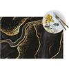 Black Gold Marble Texture Placemats Set of 4, Black Table Mats, Heat Resistant Washable Linen Place Mats for Kitchen Dining Table Farmhouse 12"x18",