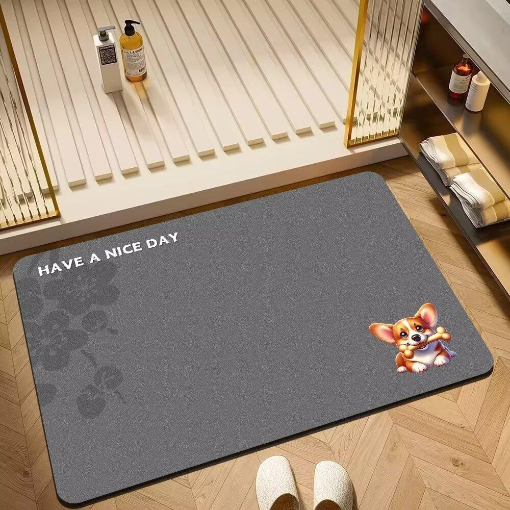 Простой принт Ванная комната Утолщенный коврик для ванной Нескользящие ковры У раковины Ванны Прикроватный коврик Коврик для душа Придверный коврик Пена с памятью 3D-подушка