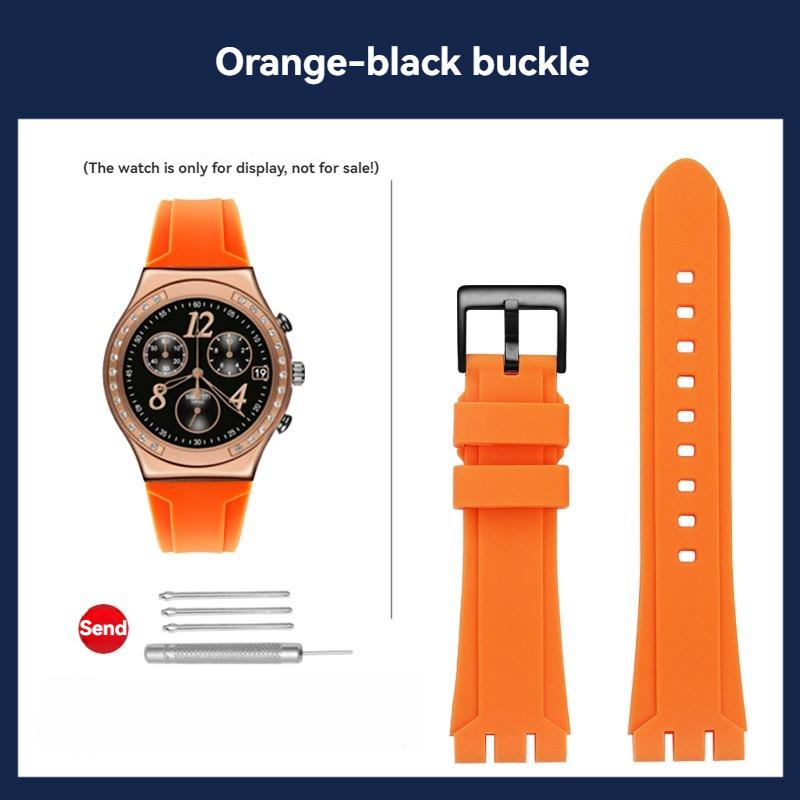 Силиконовый ремешок для Swatch YVS423 419 413 406 400 YCS564G Вогнутый и выпуклый браслет Резиновый ремешок для мужских и женских часов 19 мм 21 мм