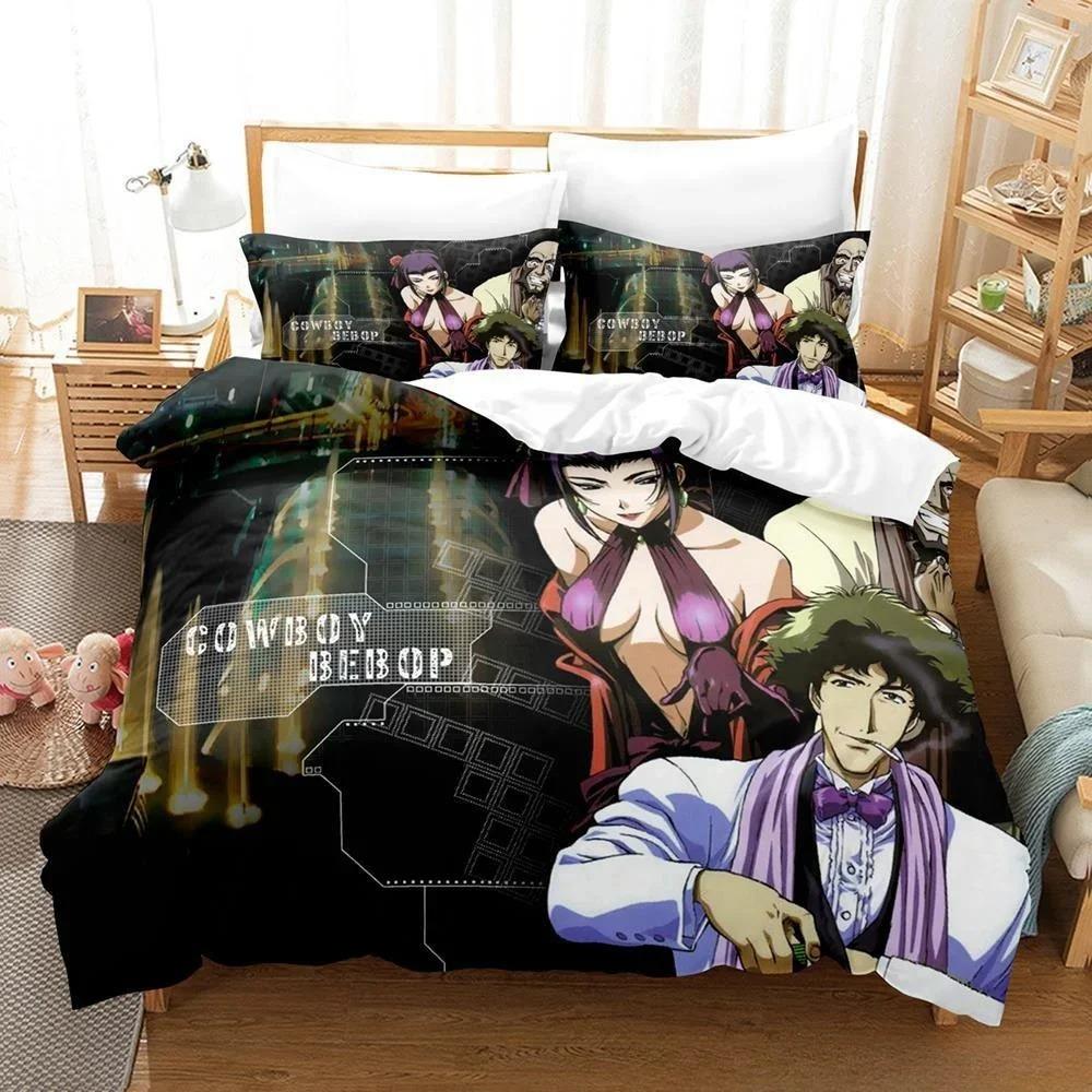Модный 3D-печатный игровой комплект постельного белья Cowboy Bebop с рисунком из мультфильма «Аниме» из трех предметов для взрослых и детей, для спальни, пододеяльник, наборы домашнего текстиля