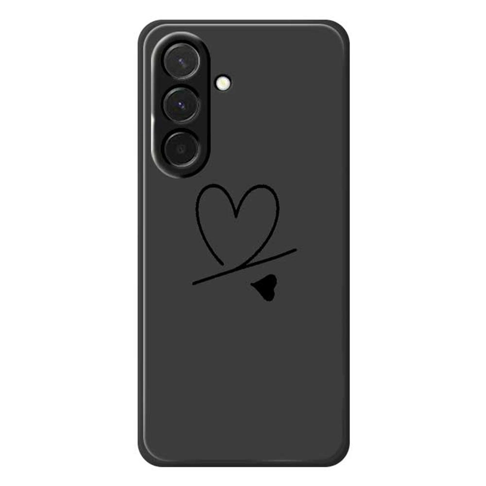 For Samsung Galaxy A36 5G Case Black Love Pattern Printing Straight Edge TPU Phone Back Cover