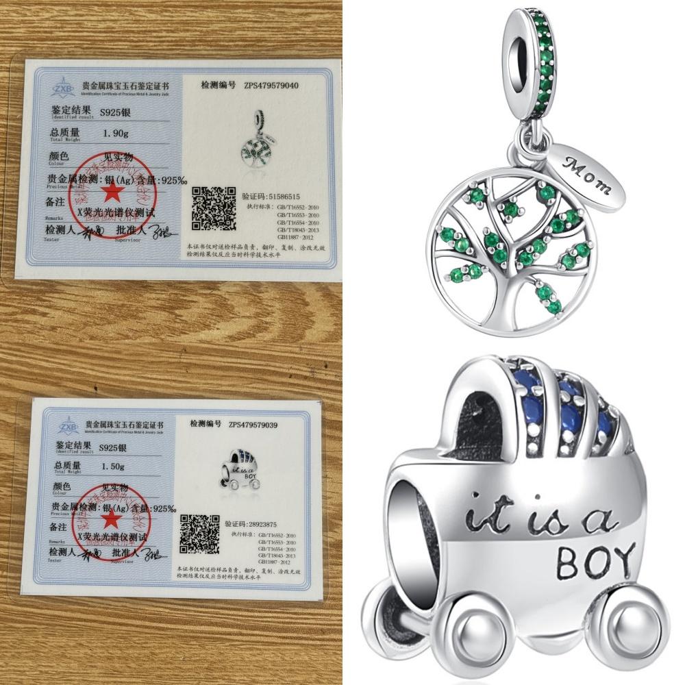 New925 Silver Family Heart-Shaped Bead Boy Girl Pendant Suitable For European Original Bracelet DIY Accessories ExquisiteJewelry