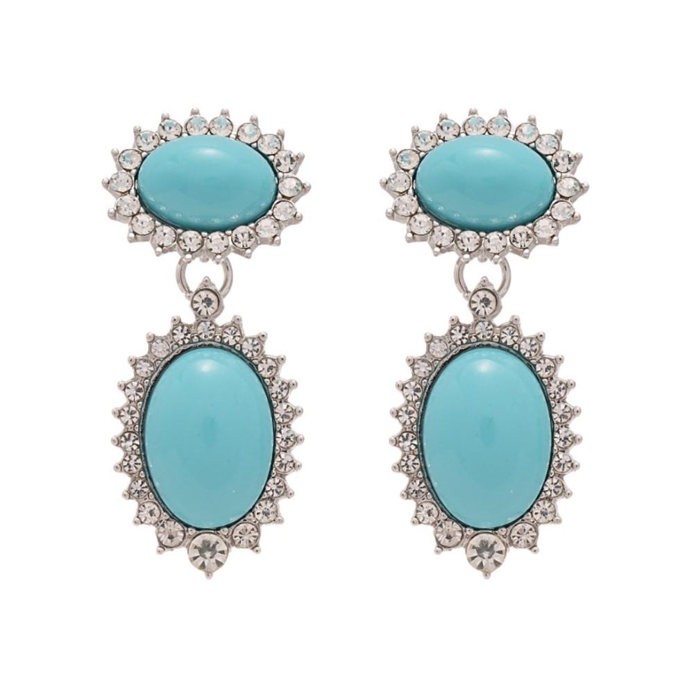 Bohemia Style Ethnic Style Tassel Earrings Green Water Drop Earrings Pendant  Summer Party