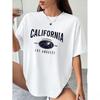 Letter Print T Shirt Harajuku Style Summer Summer Women's Graphic T-Shirt Short Sleeve Fashion Casual Sport Basic White Clothes