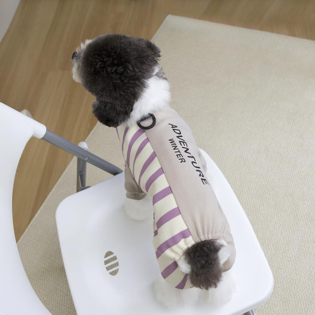 Winter Thickened Fleece Four-Legged Dog Pet Clothes Piano-Patterned Home Wear for Small Breeds Cold Weather Apparel