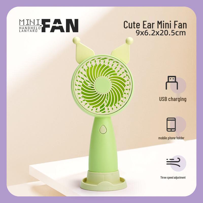 Portable Mini USB Rechargeable Handheld Fan with Desktop Stand - Student Gift