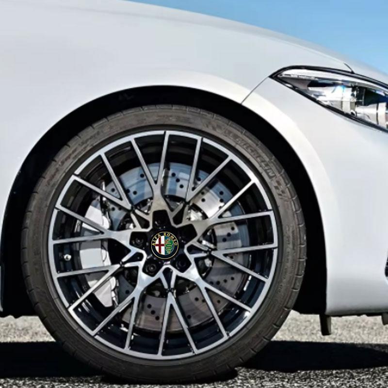 56mm Wheel Covers Hub Cap Paster Car Protection Emblem Stickers For Alfa Romeo giulietta 159 mito giulia stelvio 147 Accessories