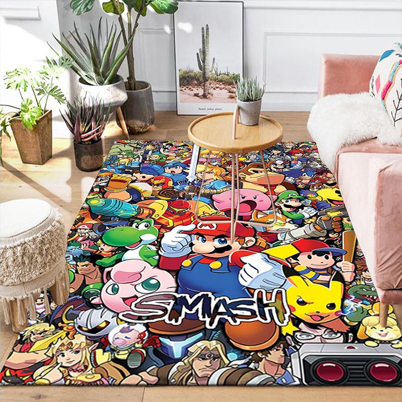 1Pc Super Smash Bros Rug, Office Carpet Indoor Outdoor Doormat, Non-Slip, Comfortable, Living, Christmas Halloween, Xmas Gift N1377
