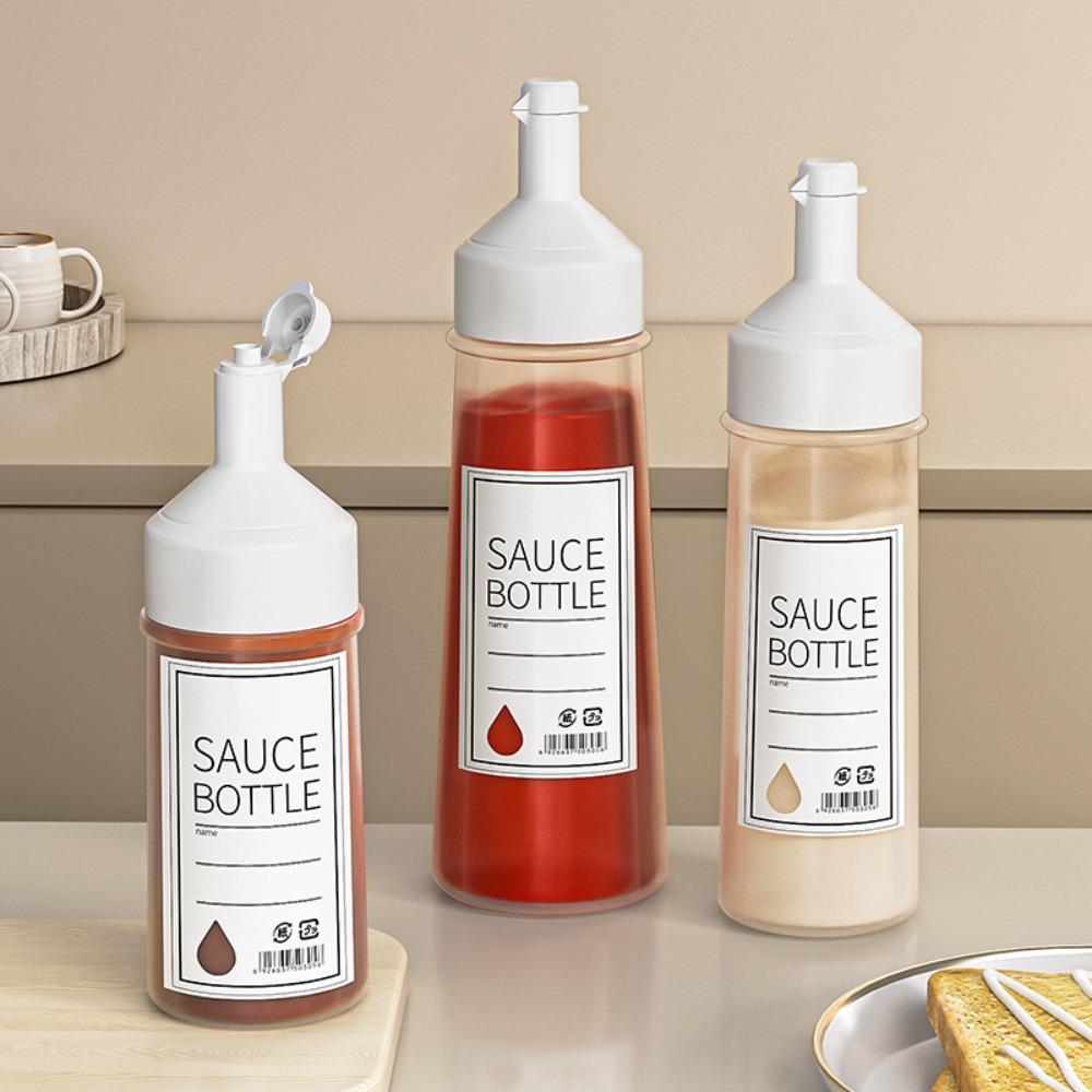 With Lids Salad Sauce Dispenser Kitchen Gadget Oil Spray Bottle Condiment Squeeze Bottles Ketchup