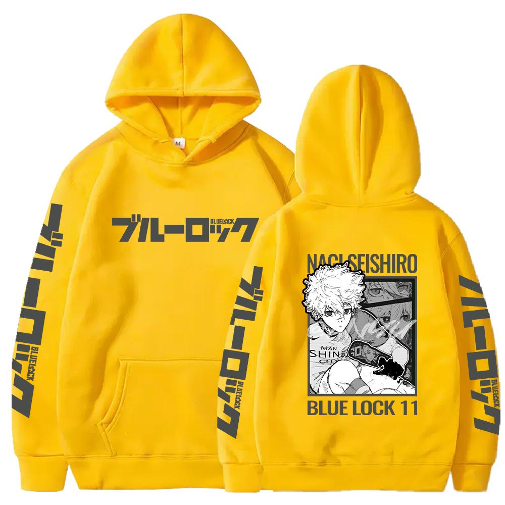 Японский аниме-толстовка с капюшоном BLUE LOCK с принтом Nagi Seishiro, пуловер для мужчин и женщин, толстовки, удобная уличная одежда, унисекс-пуловер Harajuku