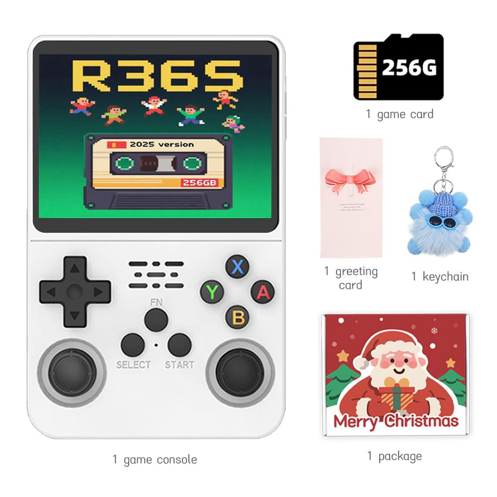 256 ГБ R36S Ретро портативная игровая консоль Система Linux 3,5-дюймовый IPS-экран Портативный портативный видеоплеер для рождественского подарка